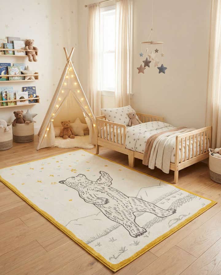 5' 3 x 8' Bear Whimsy Kids Rug