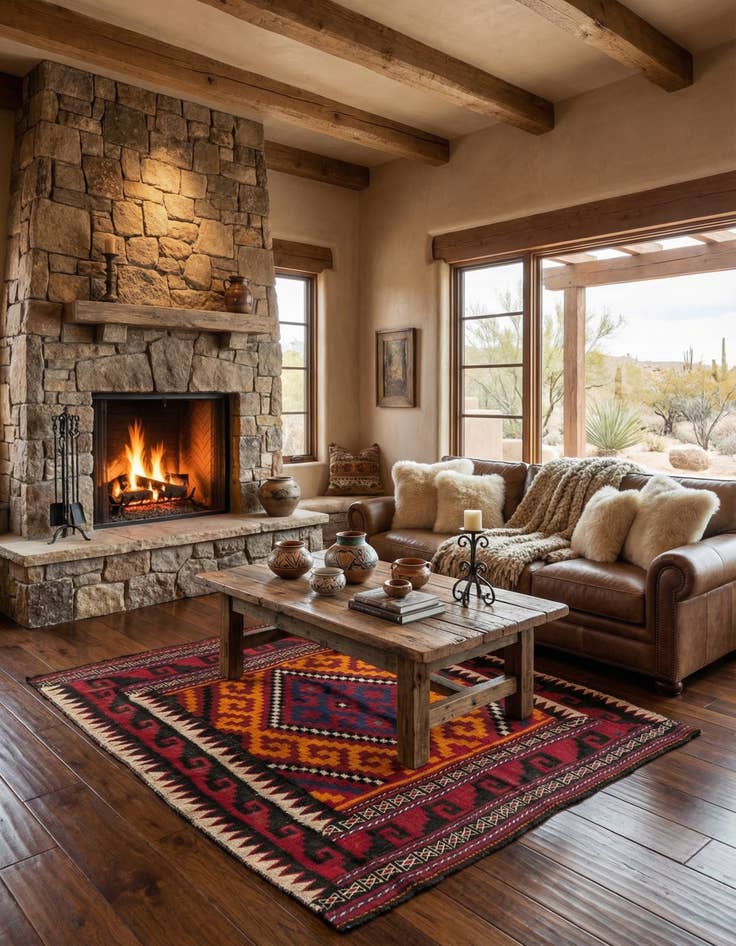 Detail image of 4' 4 x 4' 6  Hand Woven Kilim Fars Wool Square Rug