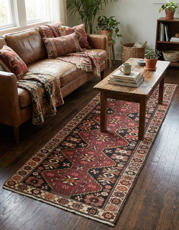 Detail image of  3' 9 x 10'  Hand Knotted Shahsavand Persian Wool Runner Rug