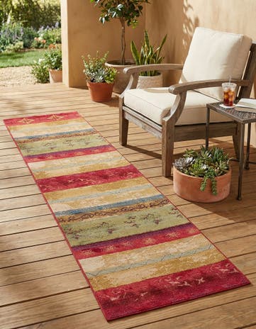 2' 7 x 11' Easy-Clean Modern Indoor / Outdoor Runner Rug