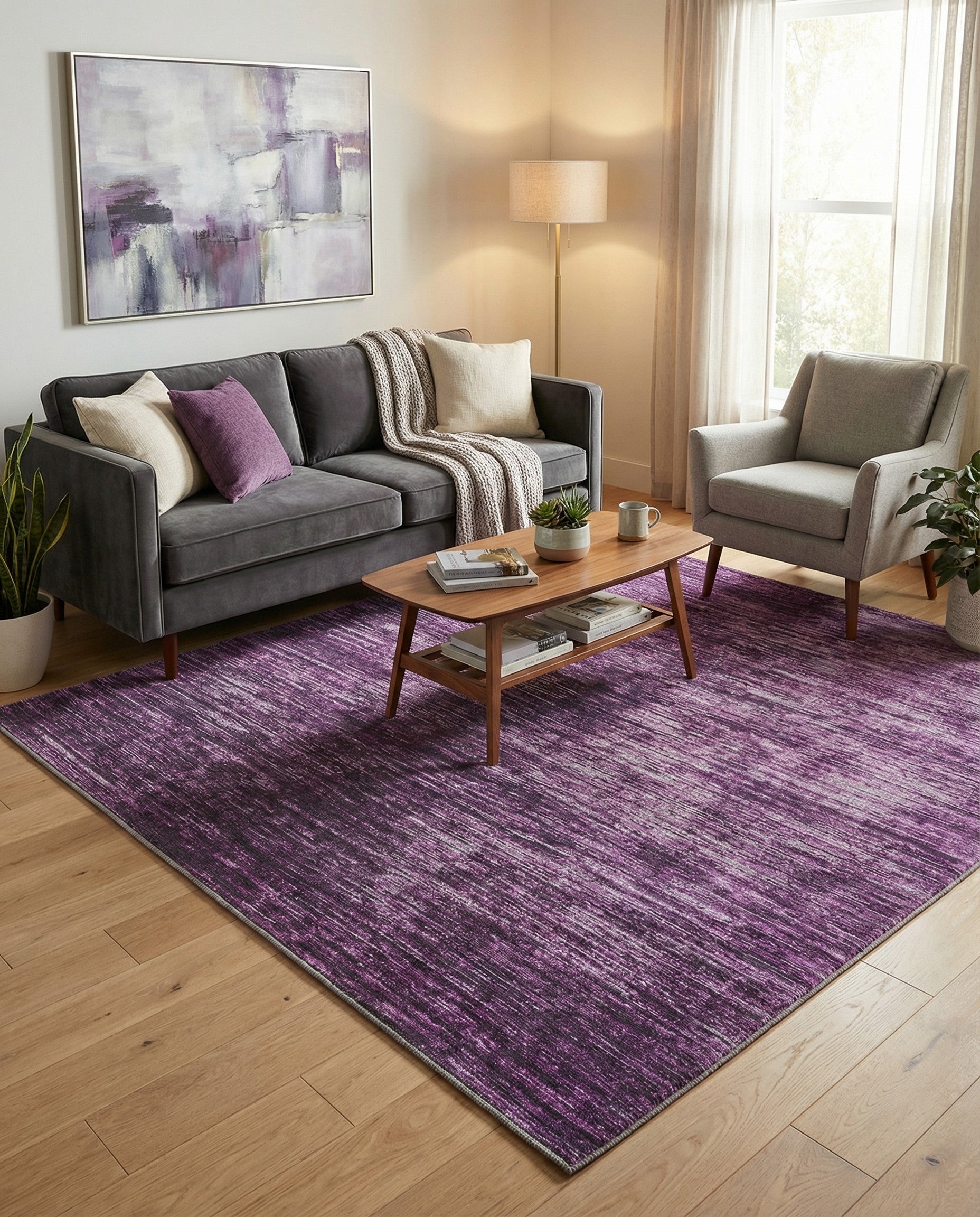 Purple Asha Square Rug
