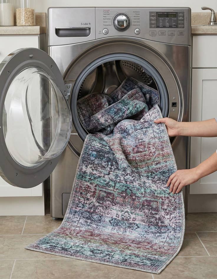 Detail image of 2' x 13'  Washable Renaissance Runner Rug