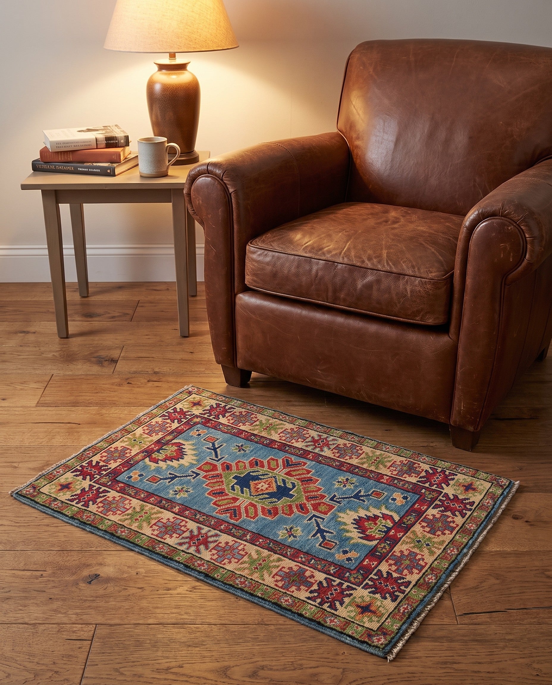 2' x 3' 1 Hand Knotted Kazak Rug