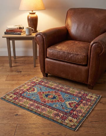 2' x 3' 1 Hand Knotted Kazak Rug