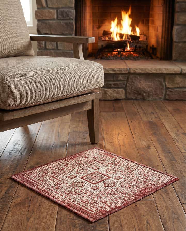 1' 4 x 1' 4 Easy-Clean Aztec Indoor / Outdoor Sample Rug