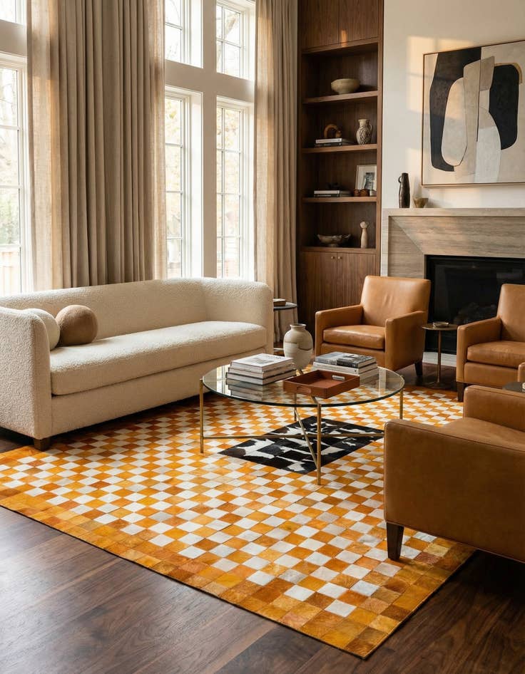 Detail image of 8' x 9' 11 Cowhide Stocks Rug