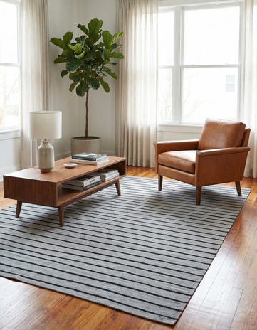 4' 2 x 5' 10 Hand Woven Kilim Modern Wool Rug