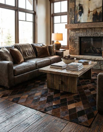 4' 1 x 5' 9 Cowhide Stocks Rug