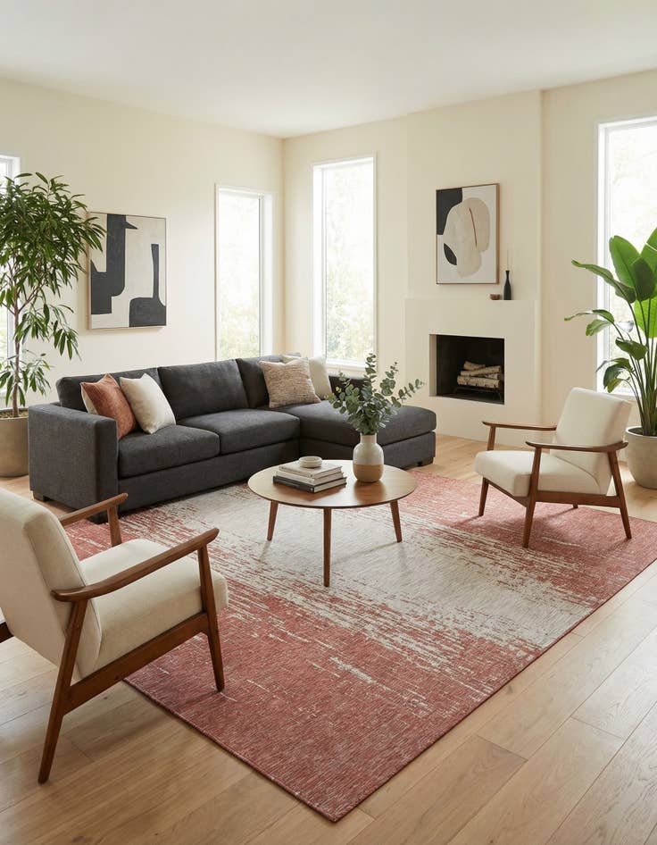 Detail image of 13' x 13'  Washable Modern Indoor / Outdoor Square Rug