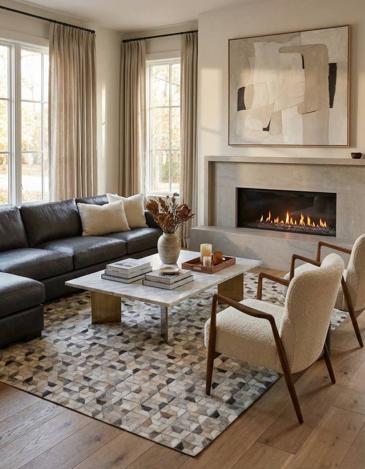 Detail image of 5' 4 x 7' 6 Cowhide Rug