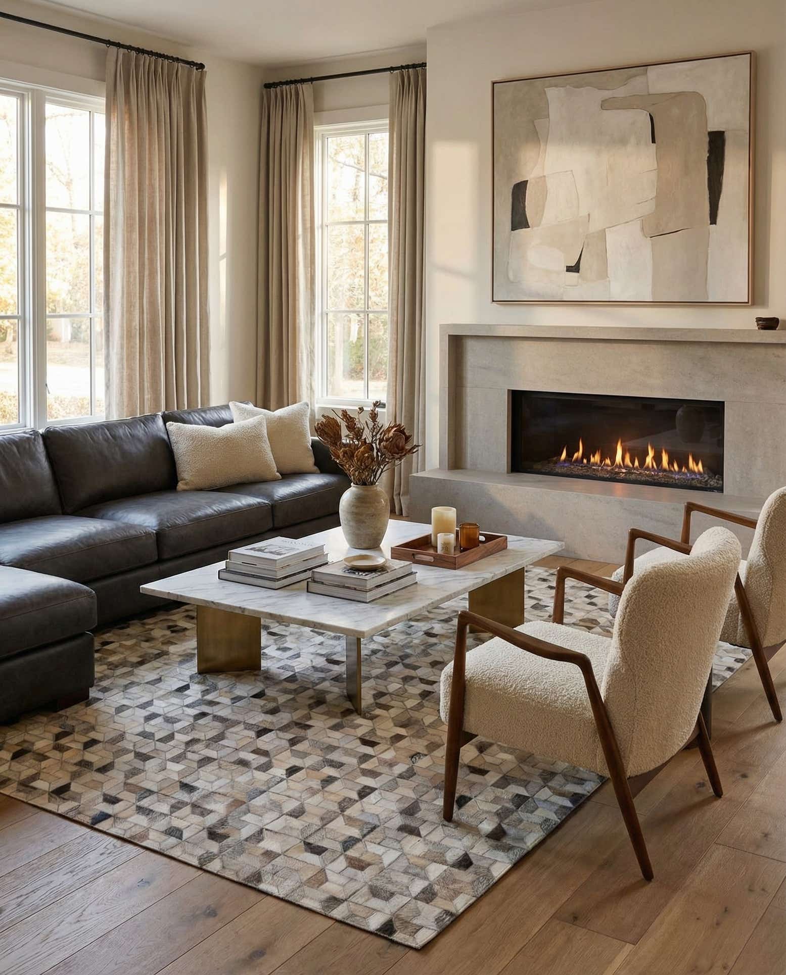 5' 4 x 7' 6 Cowhide Rug