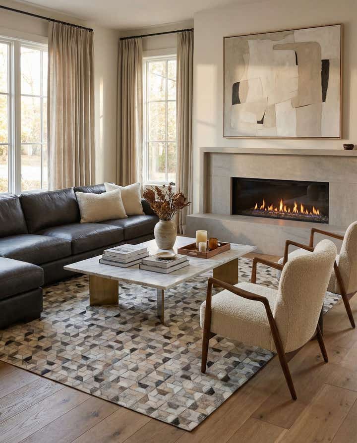 5' 4 x 7' 6 Cowhide Rug