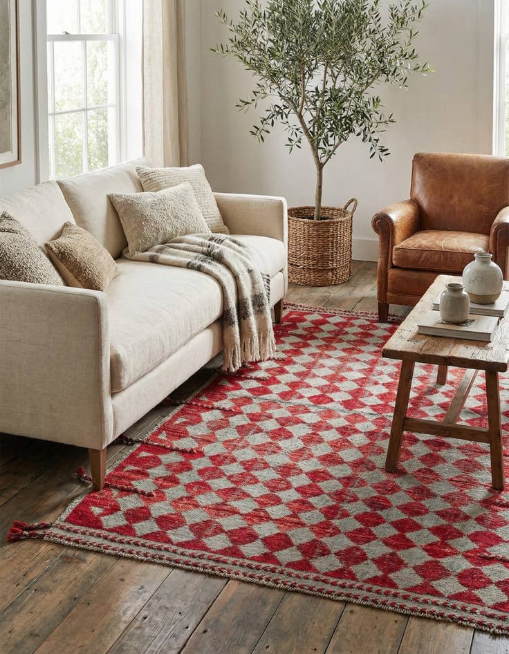 Detail image of 5' x 7' 4 Hand Knotted Moroccan Wool Rug