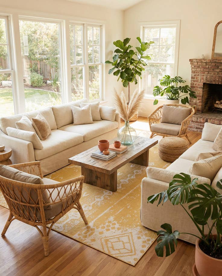 Detail image of 10' x 13' Easy-Clean Bohemian Indoor / Outdoor Rug