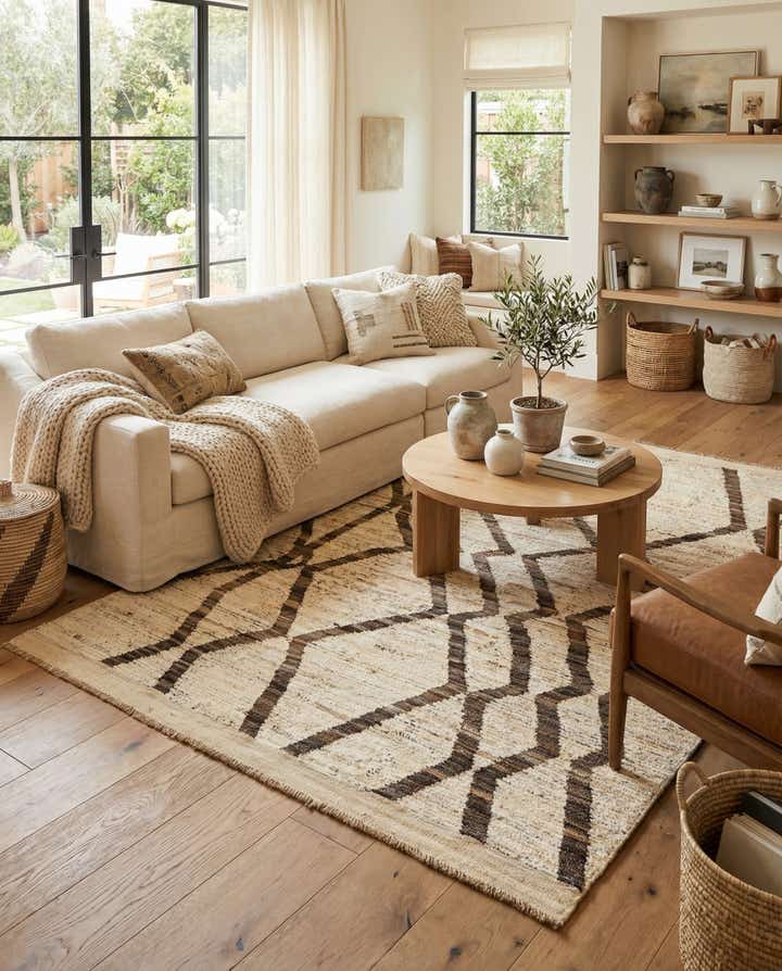 5' 1 x 6' 5 Hand Knotted Moroccan Wool Rug