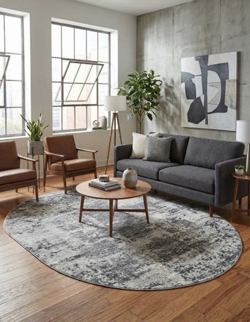 Gray Finsbury Oval Rug