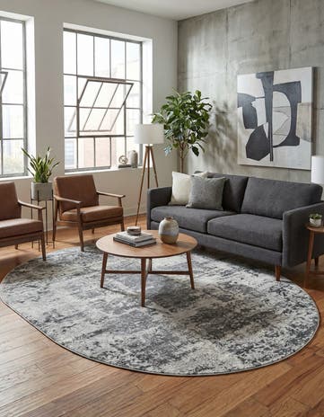 Gray Finsbury Oval Rug