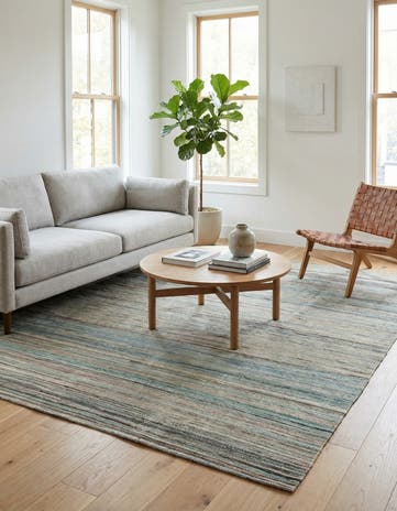 5' 5 x 8' Hand Woven Kilim Modern Wool Rug