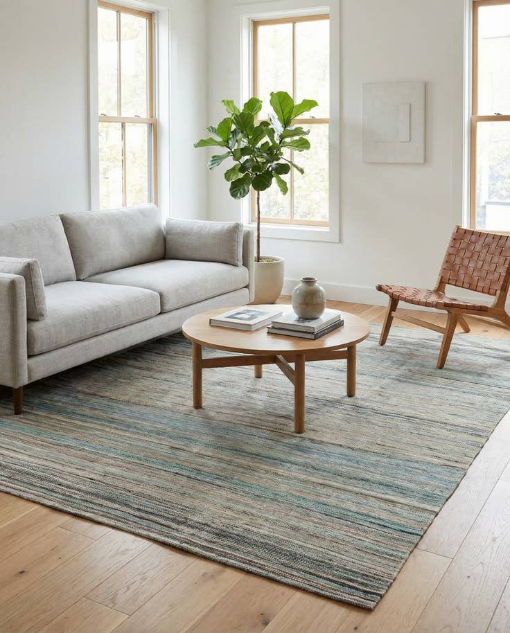 Detail image of 5' 5 x 8' Hand Woven Kilim Modern Wool Rug