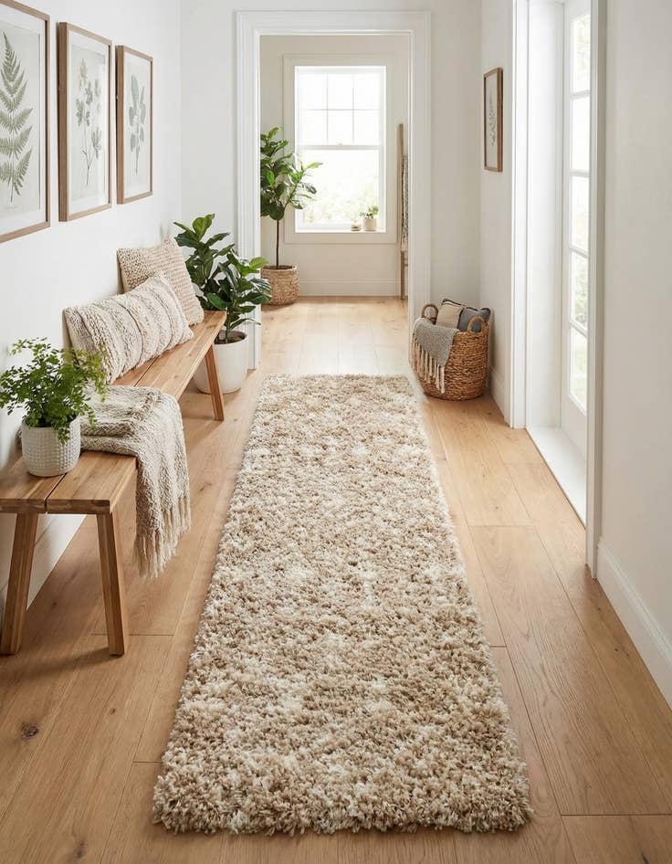 Detail image of 2' 7 x 10' Moroccan Trellis Shag Runner Rug