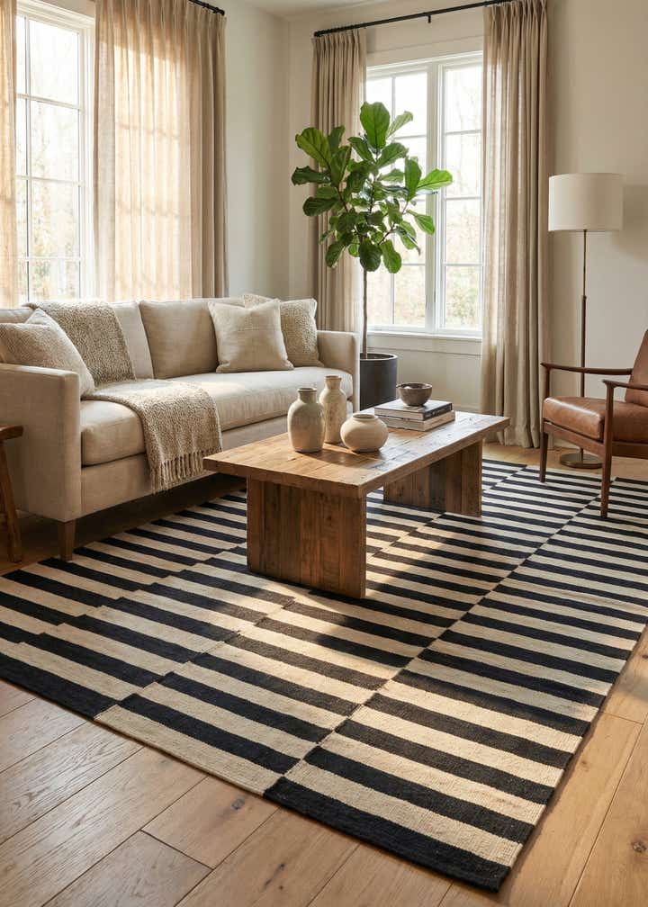 5' 5 x 7' 10 Hand Woven Kilim Modern Wool Rug