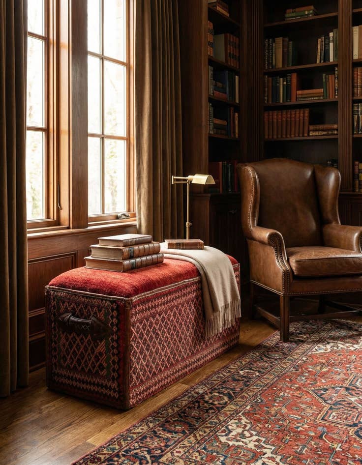 Detail image of 1' 4 x 3'  Hand Knotted Furniture Trunk