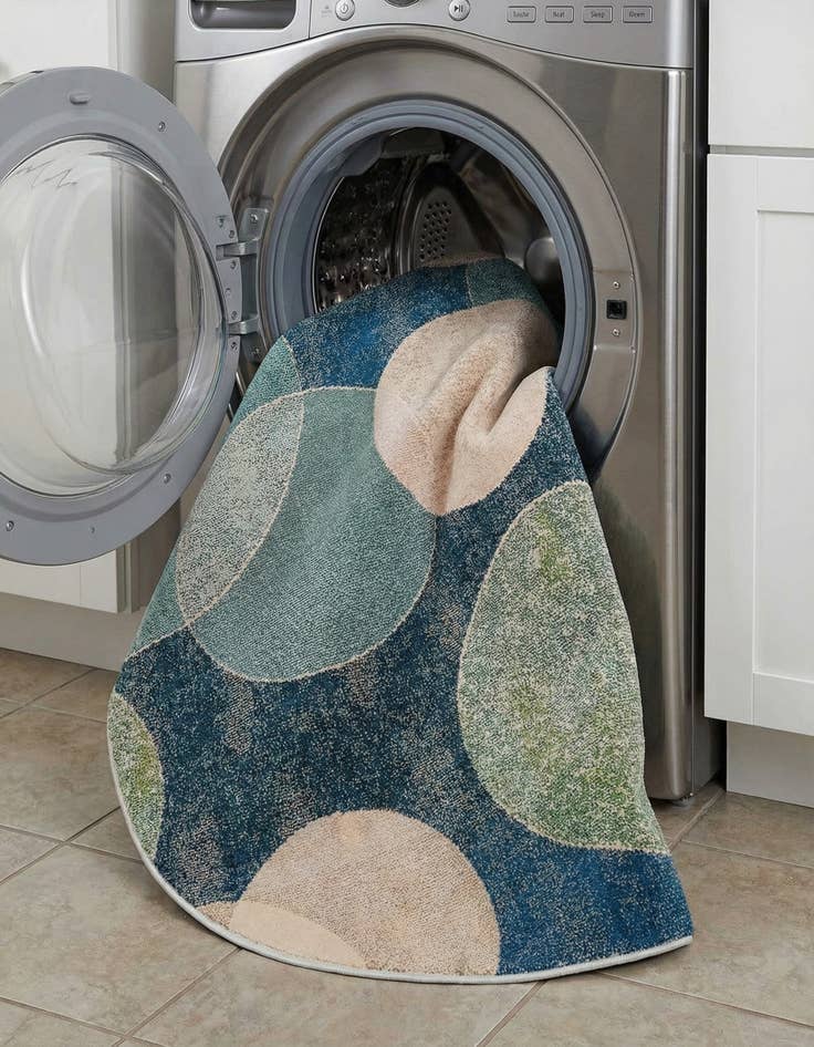 Detail image of 8' x 8'  Washable Spectrum Round Rug