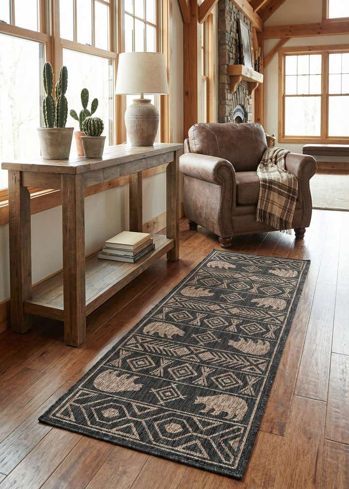 2' x 6' Easy-Clean Southwestern Indoor / Outdoor Runner Rug