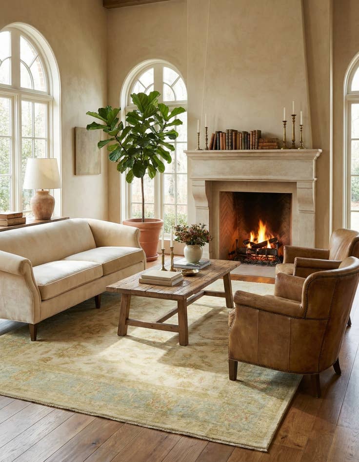 Detail image of 8' 3 x 9' 7  Hand Knotted Peshawar Ziegler Rug