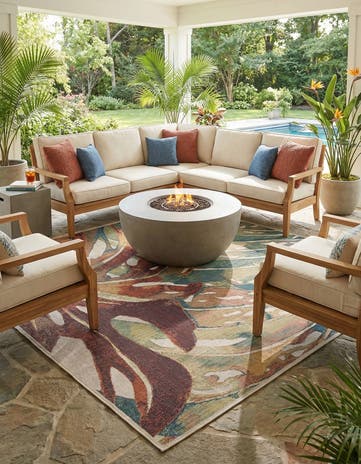 12' x 12' Easy-Clean Baja Indoor / Outdoor Square Rug