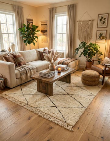 5' 1 x 8' 6 Hand Knotted Moroccan Wool Rug