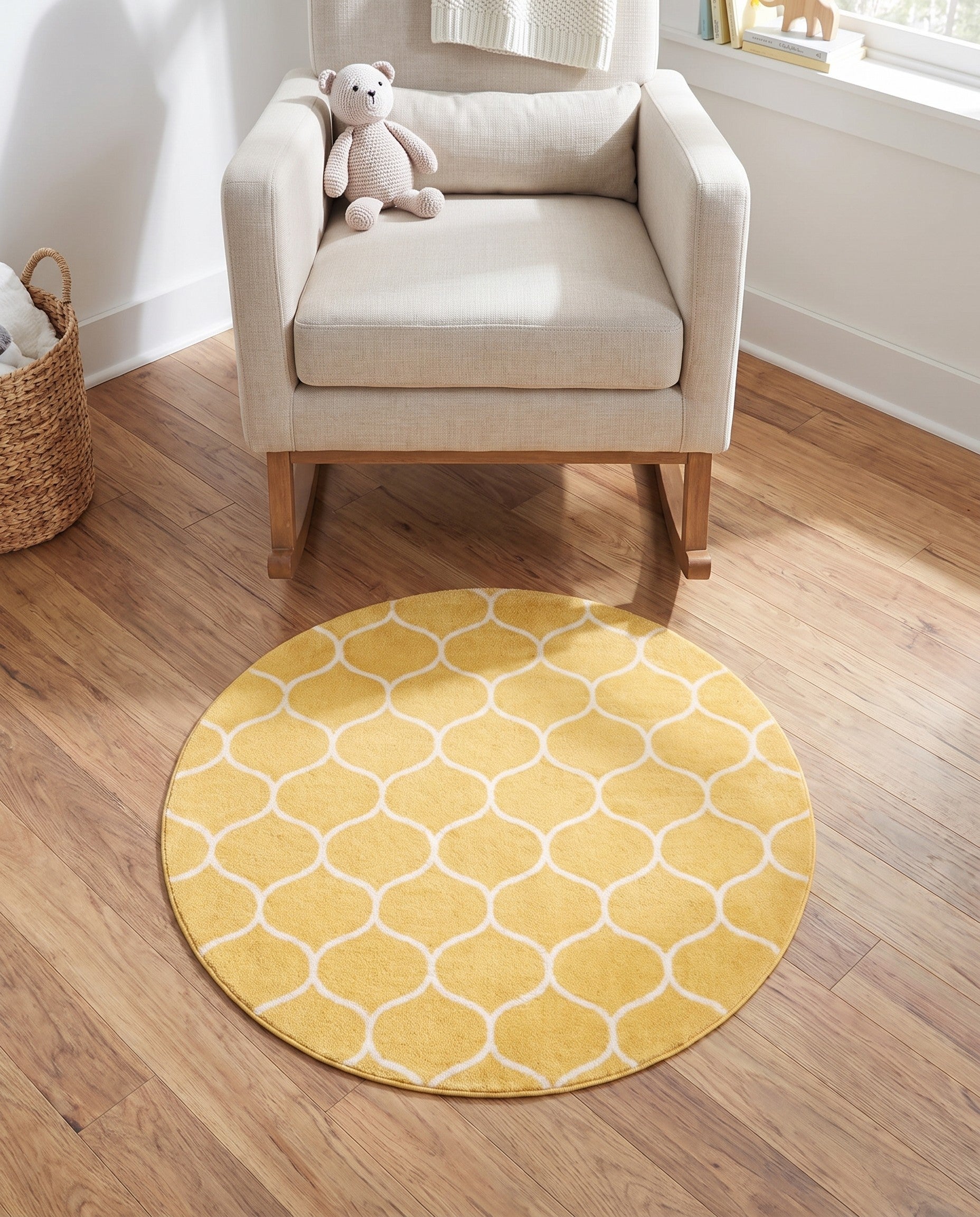 3' x 3' Trellis Frieze Round Rug