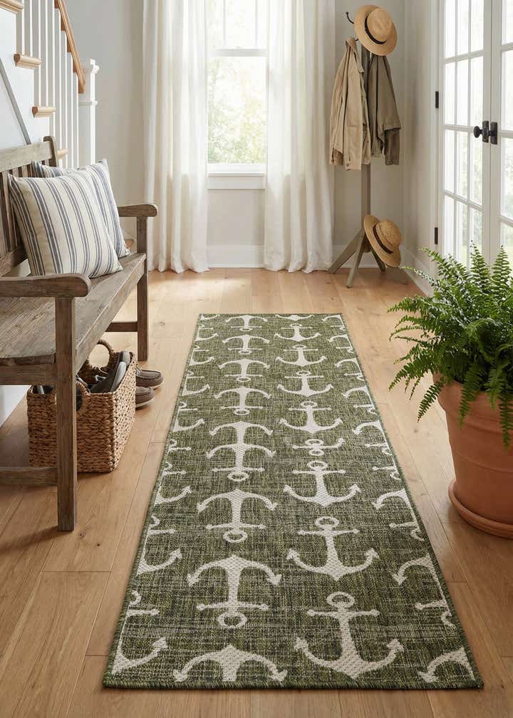 2' x 8' Easy-Clean Coastal Indoor / Outdoor Runner Rug