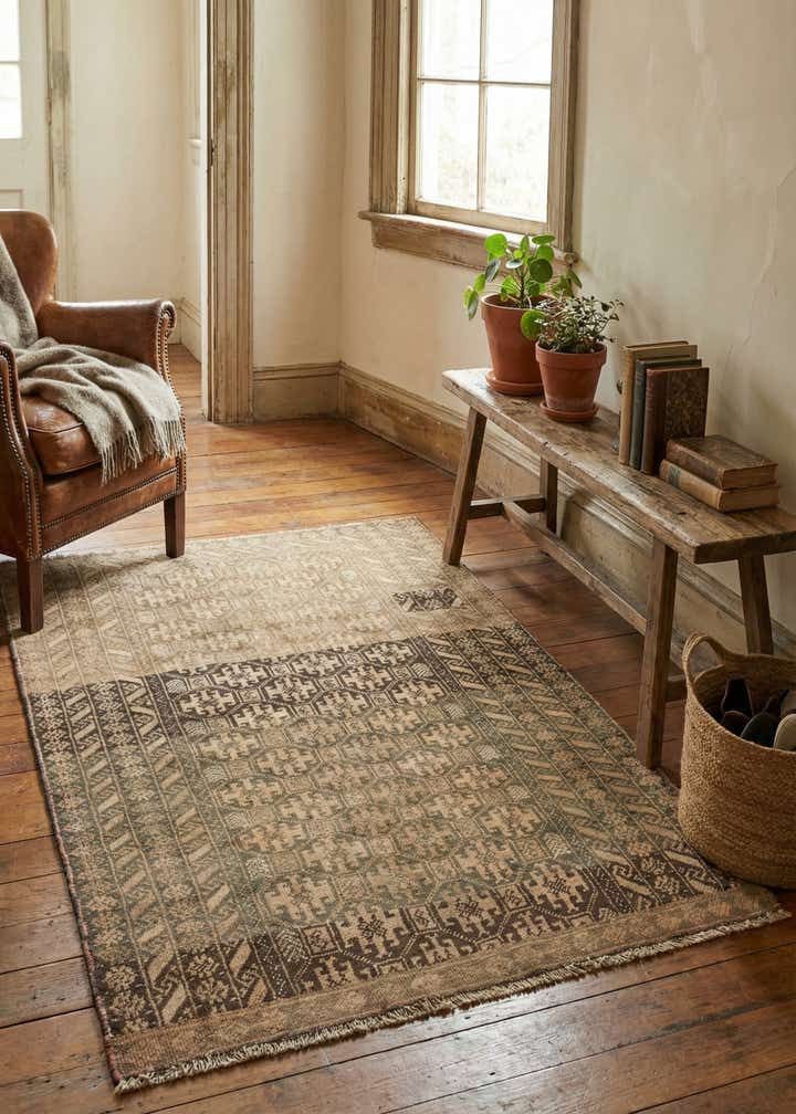 3' x 4' 8 Hand Knotted Ultra Vintage Persian Wool Rug