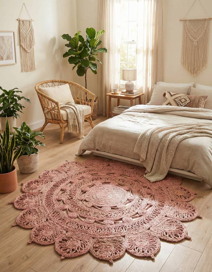 Detail image of  4' 1 x 4' 1  Hand Braided Jute Round Rug