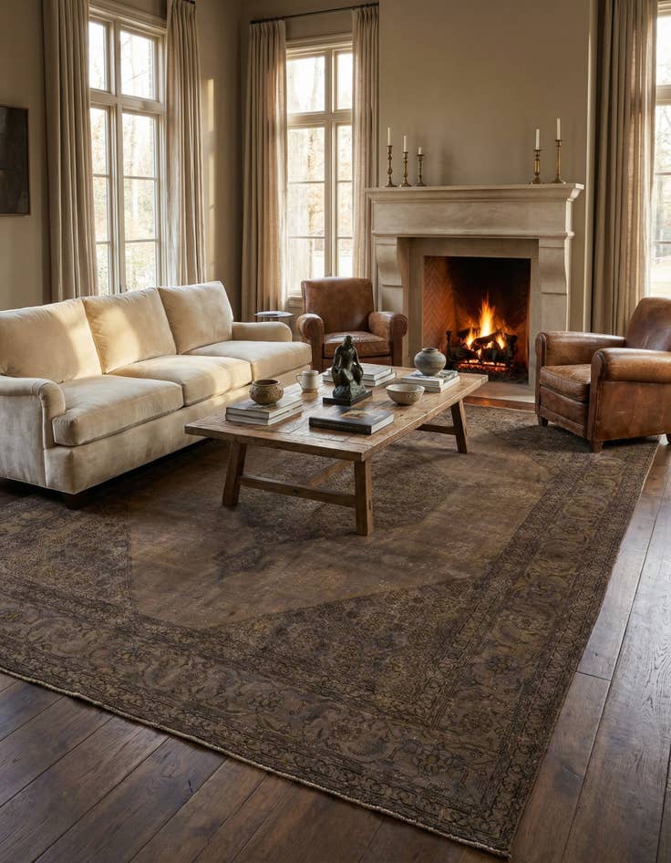 Detail image of 9' 9 x 12' 8  Hand Knotted Ultra Vintage Persian Wool Rug