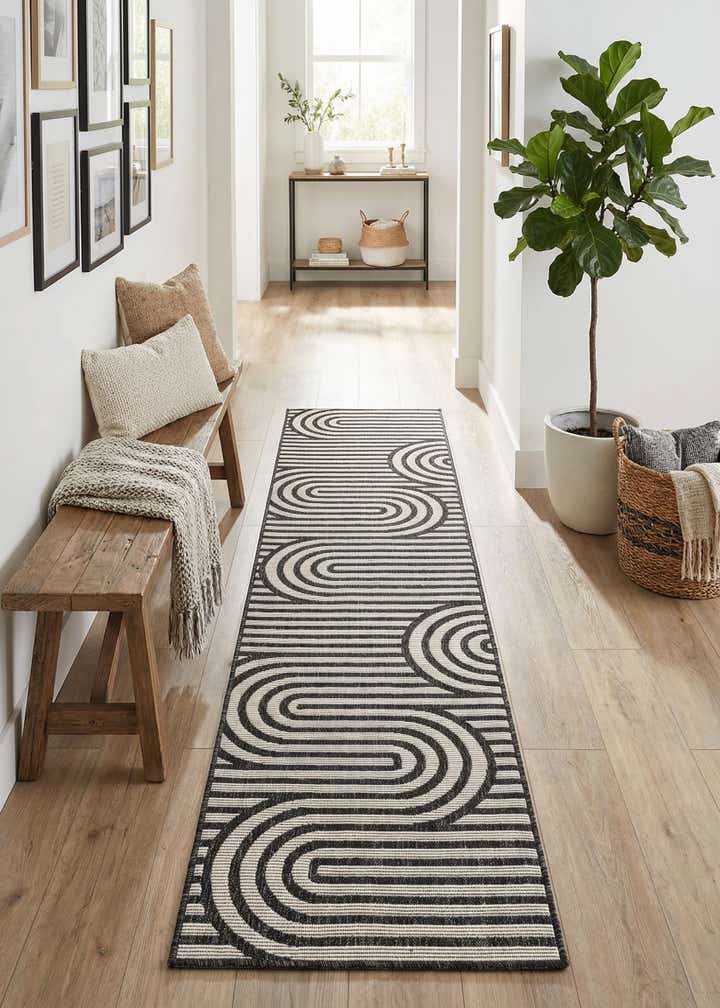2' x 8' Easy-Clean Modern Indoor / Outdoor Runner Rug