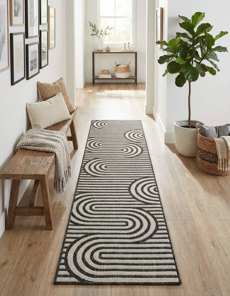 Detail image of 2' x 8'  Washable Modern Indoor / Outdoor Runner Rug