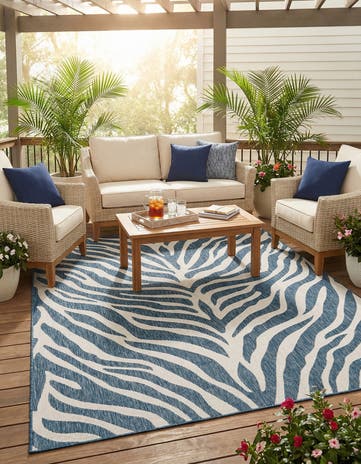 7' 10 x 11' Easy-Clean Safari Indoor / Outdoor Rug