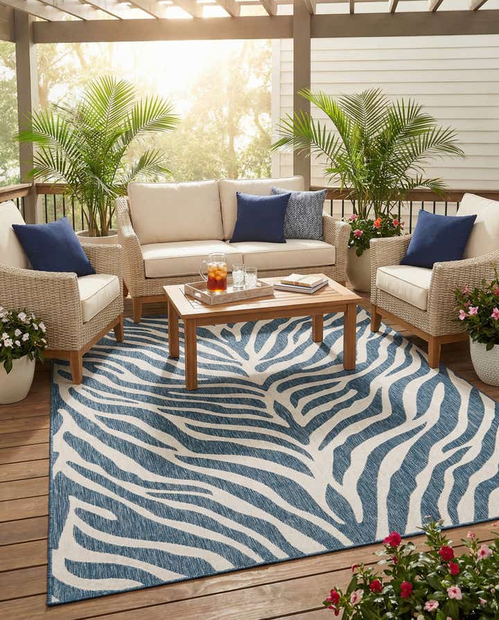 7' 10 x 11' Easy-Clean Safari Indoor / Outdoor Rug
