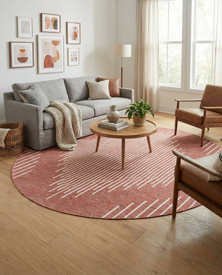 Detail image of 10' 8 x 10' 8 Easy-Clean Modern Indoor / Outdoor Round Rug