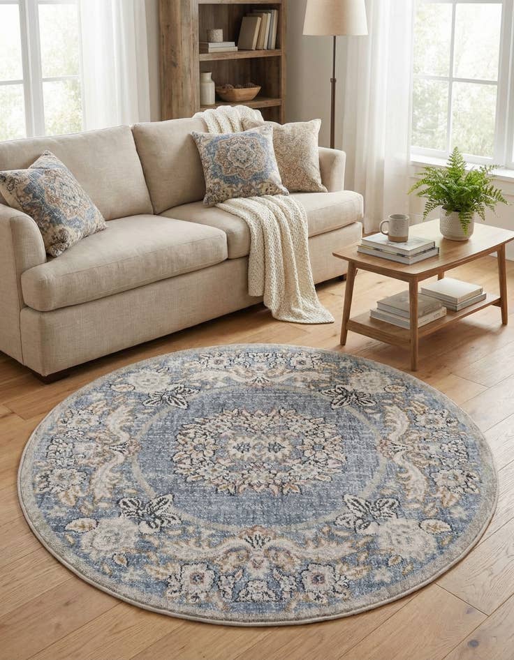 Detail image of 3' 3 x 3' 3 Eco Traditional Round Rug