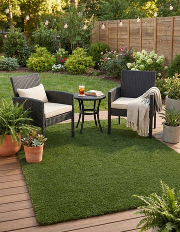 7' x 10' Easy-Clean Grass Indoor / Outdoor Rug