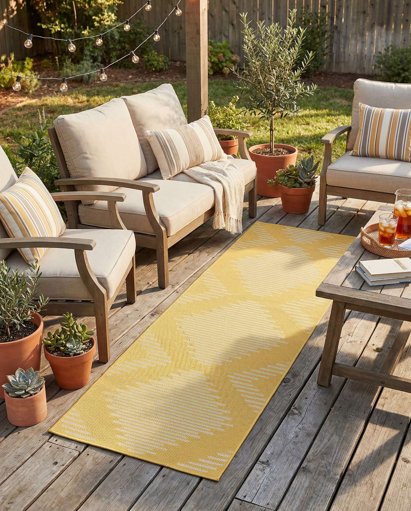 2' x 6' Easy-Clean Modern Indoor / Outdoor Runner Rug