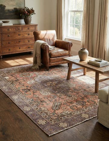 4' 4 x 6' Hand Knotted Ultra Vintage Persian Wool Rug