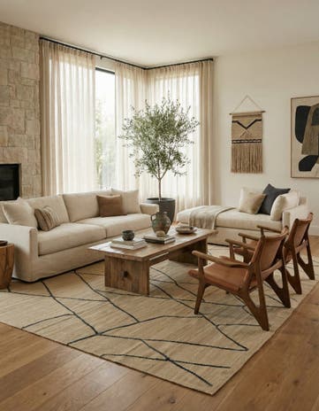 6' 4 x 8' Hand Woven Kilim Modern Wool Rug