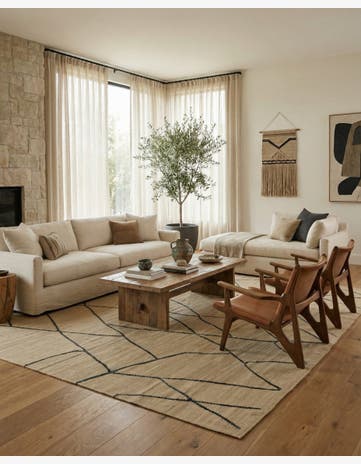 6' 4 x 8' Hand Woven Kilim Modern Wool Rug