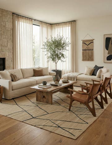 6' 4 x 8' Hand Woven Kilim Modern Wool Rug