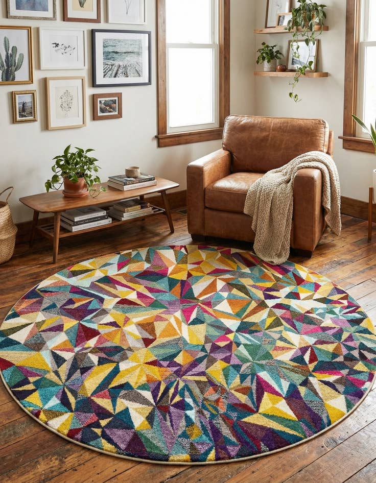 Detail image of 8' x 8'  Washable Casablanca Round Rug