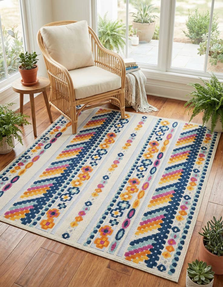 Detail image of 7' 10 x 7' 10  Washable Aruba Indoor / Outdoor Square Rug
